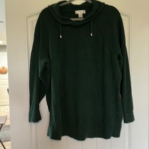 CJ Banks Cable Knit Sweater Green